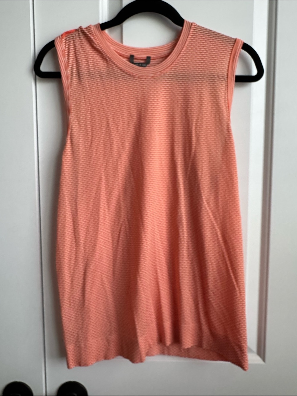 Oiselle Coral Striped Mesh Running Tank Top XL